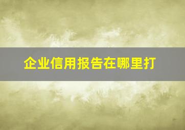 企业信用报告在哪里打