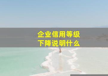 企业信用等级下降说明什么