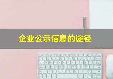 企业公示信息的途径