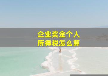 企业奖金个人所得税怎么算