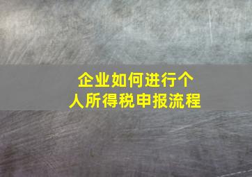 企业如何进行个人所得税申报流程