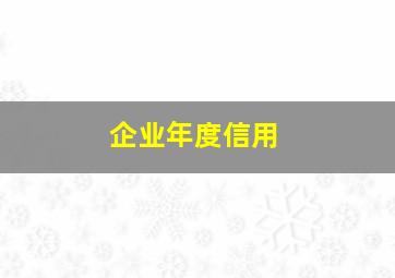 企业年度信用