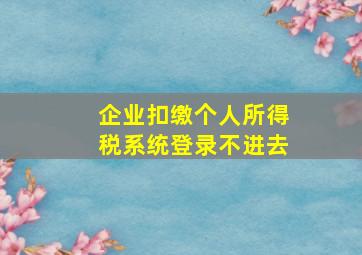 企业扣缴个人所得税系统登录不进去