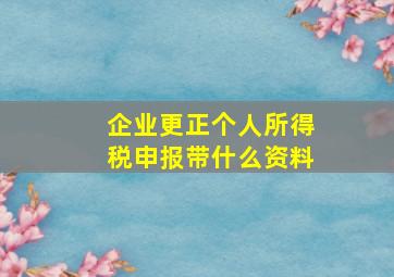 企业更正个人所得税申报带什么资料