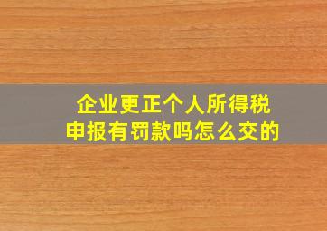 企业更正个人所得税申报有罚款吗怎么交的