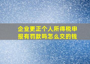 企业更正个人所得税申报有罚款吗怎么交的钱