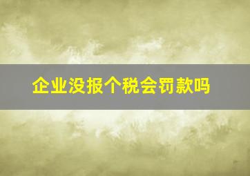 企业没报个税会罚款吗