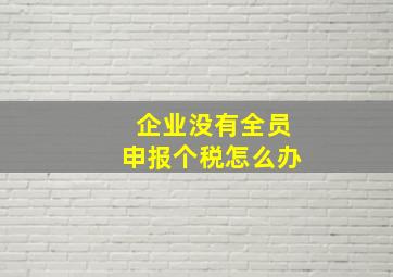 企业没有全员申报个税怎么办