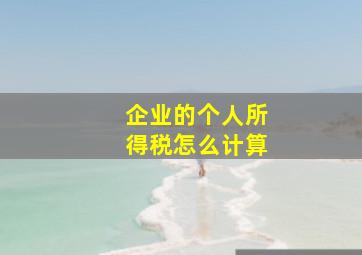 企业的个人所得税怎么计算