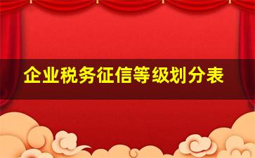 企业税务征信等级划分表