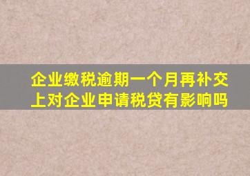 企业缴税逾期一个月再补交上对企业申请税贷有影响吗