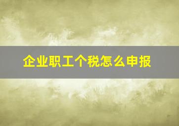 企业职工个税怎么申报