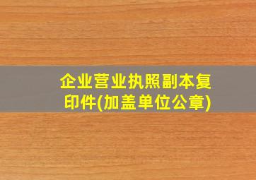 企业营业执照副本复印件(加盖单位公章)