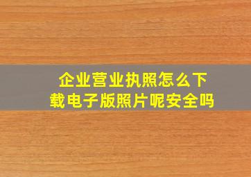 企业营业执照怎么下载电子版照片呢安全吗