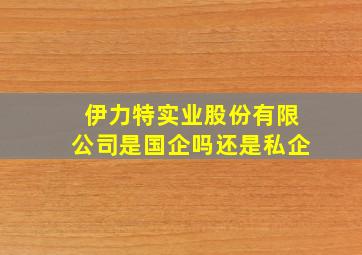 伊力特实业股份有限公司是国企吗还是私企