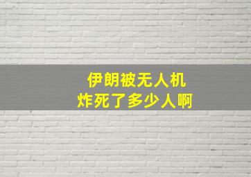 伊朗被无人机炸死了多少人啊