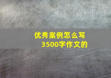 优秀案例怎么写3500字作文的