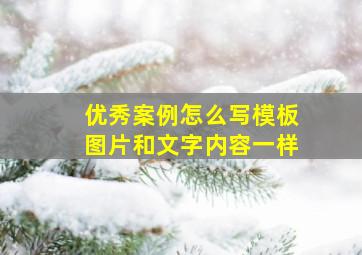 优秀案例怎么写模板图片和文字内容一样