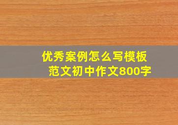 优秀案例怎么写模板范文初中作文800字