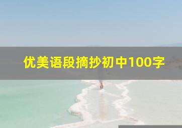 优美语段摘抄初中100字