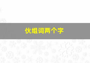 伙组词两个字