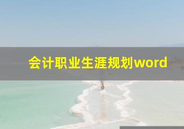 会计职业生涯规划word