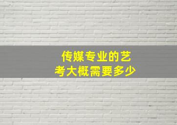 传媒专业的艺考大概需要多少