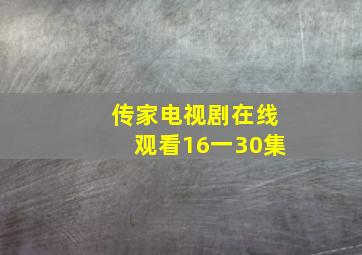 传家电视剧在线观看16一30集