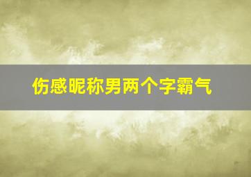 伤感昵称男两个字霸气