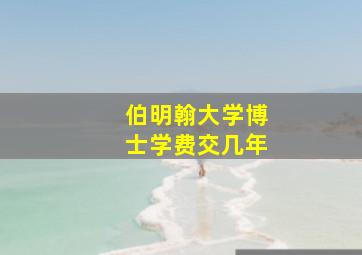 伯明翰大学博士学费交几年