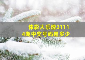 体彩大乐透21114期中奖号码是多少