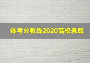 体考分数线2020高校录取