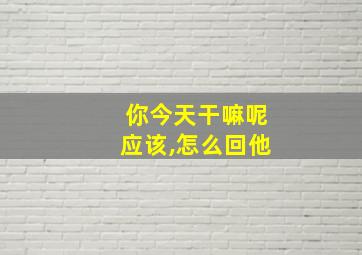 你今天干嘛呢应该,怎么回他