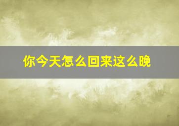 你今天怎么回来这么晚