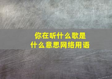 你在听什么歌是什么意思网络用语