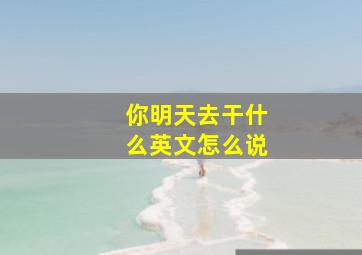 你明天去干什么英文怎么说