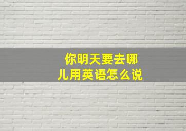 你明天要去哪儿用英语怎么说