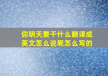 你明天要干什么翻译成英文怎么说呢怎么写的