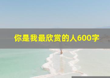 你是我最欣赏的人600字