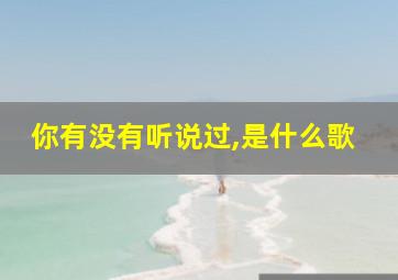 你有没有听说过,是什么歌