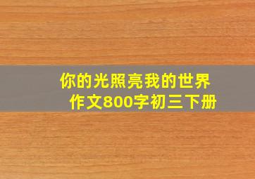 你的光照亮我的世界作文800字初三下册