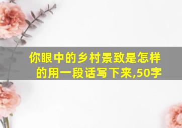 你眼中的乡村景致是怎样的用一段话写下来,50字