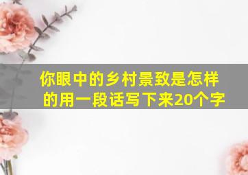 你眼中的乡村景致是怎样的用一段话写下来20个字