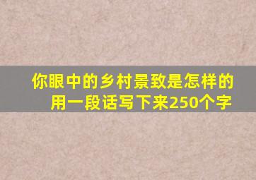 你眼中的乡村景致是怎样的用一段话写下来250个字