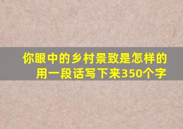 你眼中的乡村景致是怎样的用一段话写下来350个字