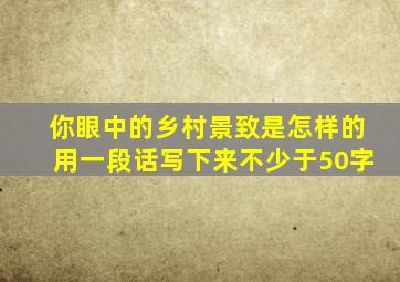 你眼中的乡村景致是怎样的用一段话写下来不少于50字