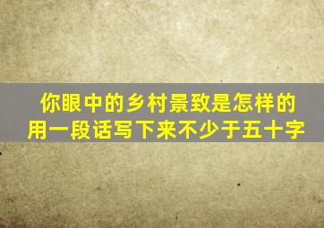 你眼中的乡村景致是怎样的用一段话写下来不少于五十字