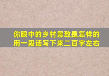 你眼中的乡村景致是怎样的用一段话写下来二百字左右