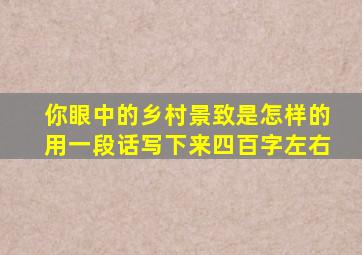 你眼中的乡村景致是怎样的用一段话写下来四百字左右