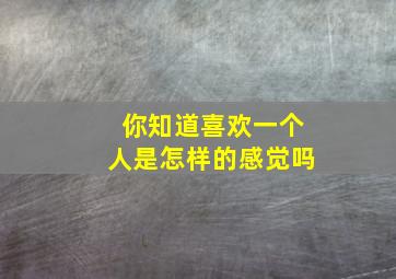 你知道喜欢一个人是怎样的感觉吗